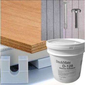 DeckMate Pontoon Deck Kit w/ Teak Woven Vinyl Flooring